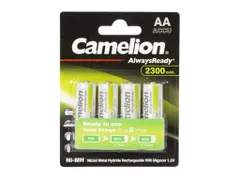 NiMH AA 1.2V-2300mA (4/Kaart) 'alwaysready'