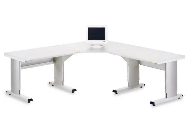 ESD-koppelelement voor montagetafel 90° BxD 800x800mm blad grijs hoek