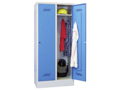 locker,HxBxD 1850x800x500mm,2vak,vak B 400mm,RAL7035,front RAL6011