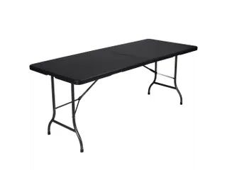 Klaptafel weerbestendige vouwtafel Rotanlook Zwart 180x75x72cm - 2