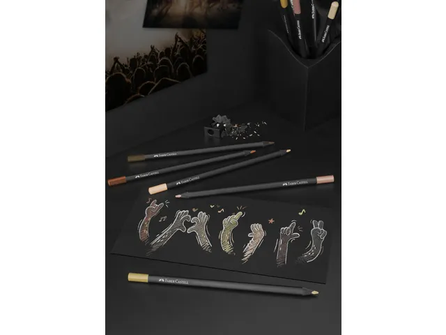Kleurpotlood Faber-Castell Black Edition 12 stuks huidskleurtinten in
