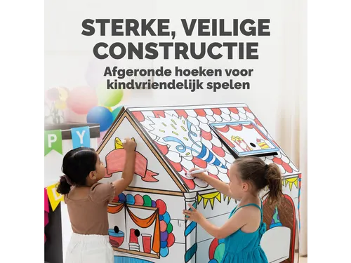 Kartonnen speelhuis XL Verjaardag Bankers Box Play inkleurbaar