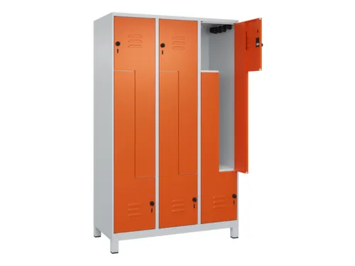 Z-garderobekast,HxBxD 1950x1200x500mm,vak B 200/400mm,draaigrendel