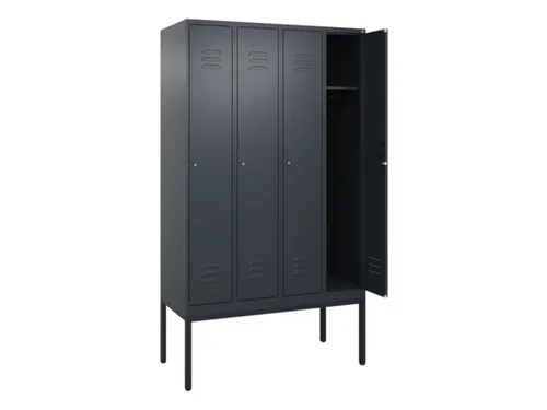 locker,HxBxD 2120x1200x500mm,4vak,vak B 300mm,cil.-slot,voetonderstel