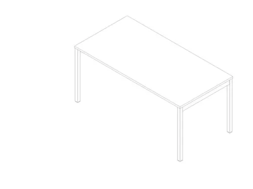 bureau HxBxD 730x1600x800mm blad wit 4-voeten wit