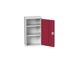 hangkast,HxBxD 900x525x350mm,vleugeldeur,2xStalen bodem,romp RAL7035