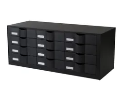 ladeblok,12xDIN A4,v. kastinbouw,HxBxD 329x857x342mm,Polystyreen,zwart