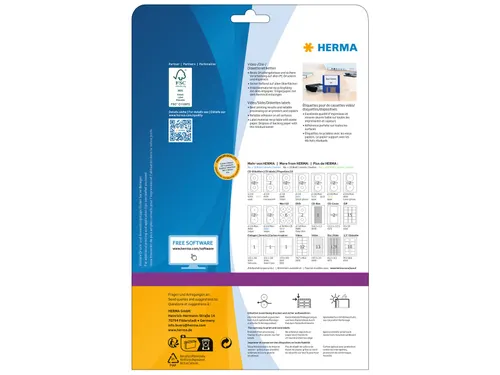 HERMA 5069 Video-etiketten voor VHS rug A4 147,3x20mm Wit 325 stuks