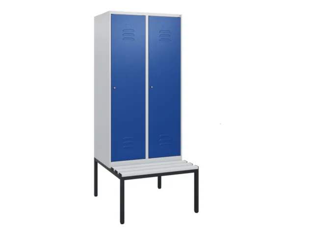 locker met bank,HxBxD 1950x800x815mm,2vak,vak B 400mm,cil.-slot