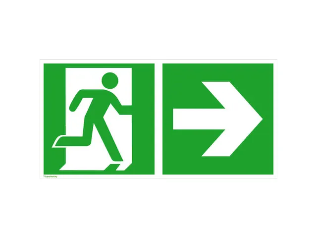 borden voor vluchtroutesignalering,nooduitgang rechts,pijl rechts,PVC