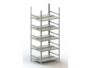 Schroefstelling Basisveld Ral7035 1850x754x604mm 5legborden 80kg - 1