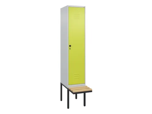 locker met bank,HxBxD 2120x400x815mm,1vak,vak B 400mm,draaigrendel