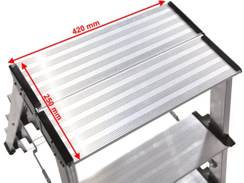 Vouwtrapje Aluminium H 850Mm Aan Beide Zijden Te Gebruiken 2X4Treden