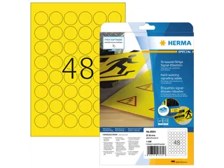 HERMA 8034 Weervaste Folie-etiketten A4 Rond 30 mm Geel 1200 stuks - 1