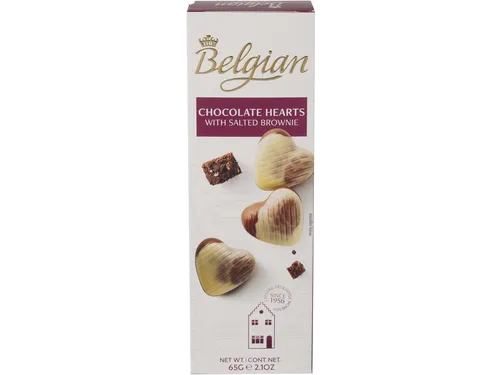 Chocolade The Belgian hartjes brownie gezout 65 gram