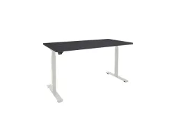 Dextro Plus Zit-sta Bureau Elektrisch 160x80 Hout Zwart 25mm Wit