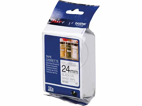 Brother P-Touch Tze-N251 24Mm Zwart Op Wit Niet-Gelamineerd