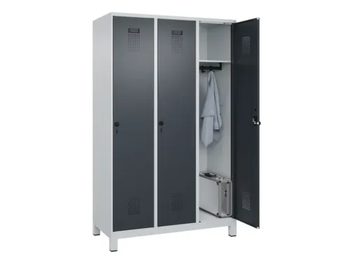 locker,HxBxD 1950x1200x500mm,3vak,vak B 400mm,draaigrendel,voeten