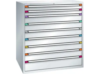 ladekast HxBxD 1400x1205x695mm 9laden RAL7035 front RAL7035 - 1