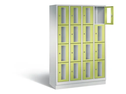 Lockerkast 1800x1190x500mm 4x4 vakken Cilinderslot, Sokkel, RDS1108060