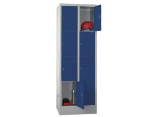 lockerkast,HxBxD 1850x600x500mm,2x4vakken,RAL7035,front RAL5012 - 1