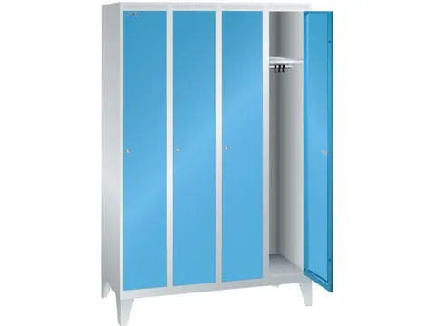 garderobekast,HxBxD 1850x1200x500mm,4vak,vak B 300mm,cil.-slot,voeten