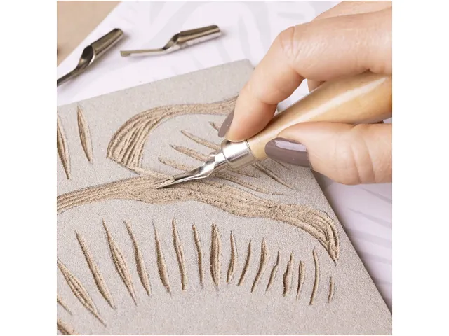 Creativ Company Linoleum 20x30cm dikte 3 mm, Grijs 2 stuks