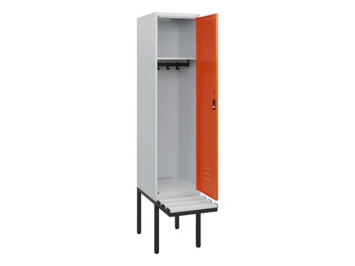 locker met bank,HxBxD 1950x400x815mm,1vak,vak B 400mm,draaigrendel