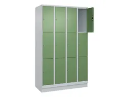 lockerkast,HxBxD 1950x1200x500mm,4x3vakken,vak B 300mm,cil.-slot