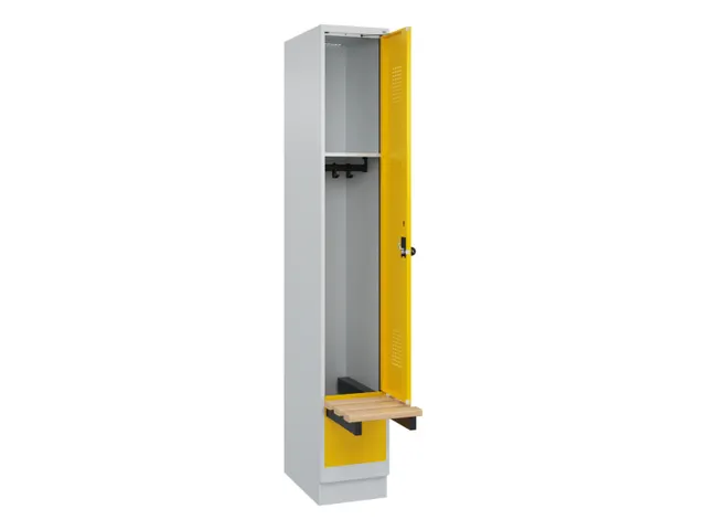 locker met bank,HxBxD 1950x300x815mm,1vak,vak B 300mm,draaigrendel