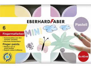 Vingerverf Eberhard Faber ass. kleuren pastel 6x40ml in karton - 1