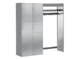 locker met kapstok,HxBxD 1950x1850x480mm,romp RAL7021,front RAL7021