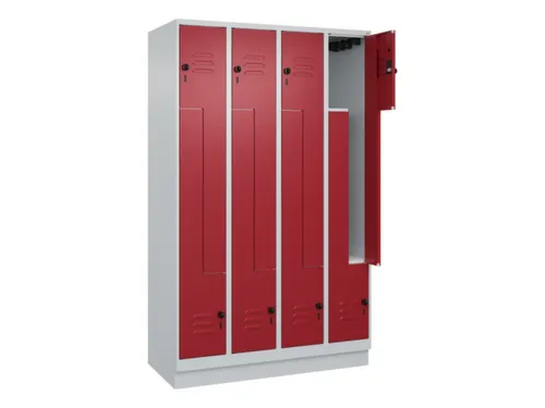 Z-garderobekast,HxBxD 1950x1200x500mm,vak B 150/300mm,draaigrendel