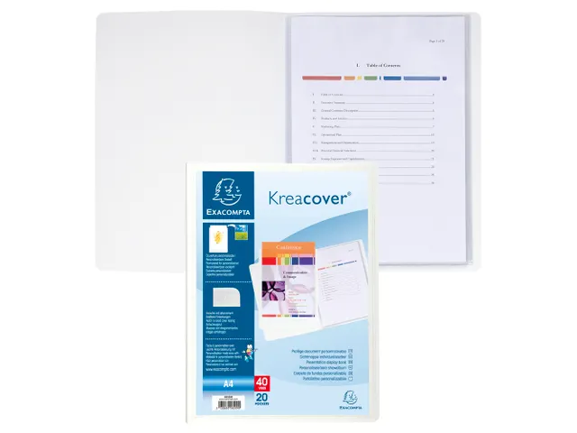 Showalbum A4 Harde Polypropyleen Kaft Kreacover 20 Tas Wit