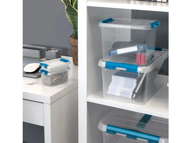 Q-line opbergbox 62L transparant blauw - 60x40x34cm