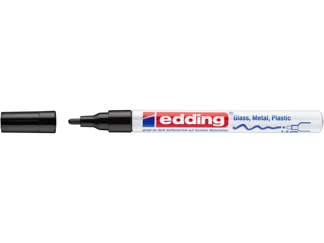 Paintmarker edding 751 op oliebasis 1-2mm creatief zwart