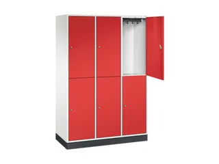 Dubbeldekse garderobekast,HxBxD 1950x1220x500mm,3x2vak.,vak B 360mm - 1