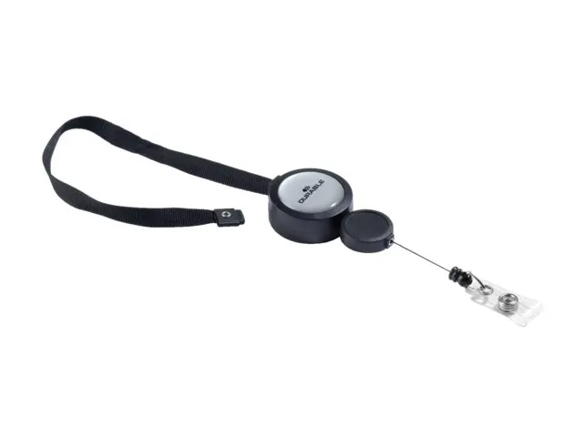 Textielkoord Durable 8229 met afrolmechanisme 90cm zwart