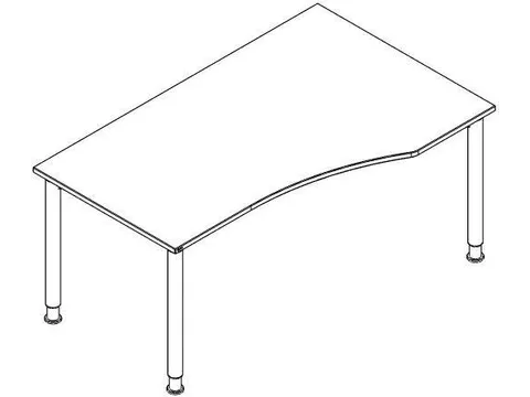 Bureau Informatique À Hauteur Réglable Piètement Blanc Finition Bla