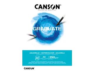 Aquarelpapier Canson Graduate Watercolour 20vel 250gr A5 natuurlijk wi - 1