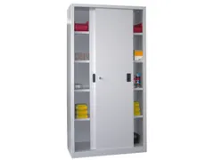 schuifdeurkast,HxBxD 1950x1000x600mm,RAL7035,front RAL7035