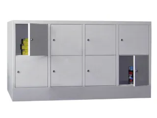 lockerkast,HxBxD 855x1600x500mm,4x2vakken,RAL7035,front RAL7016 - 1