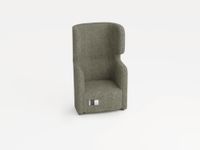 fauteuil 1-zits geluidabsorberend stof lichtgrijs HxBxD 1330x860x760mm