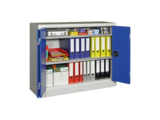 Vouwdeurkast 1000x1200x400mm 2legborden Verzinkt Ral7035 Front Ral5010 - 1