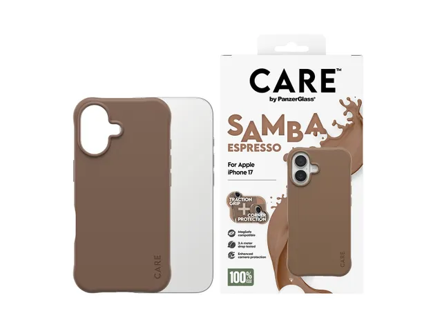 PanzerGlass CARE by Samba Case Espresso w. MagSafe iPhone 17, Ho