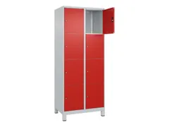 lockerkast,HxBxD 1950x800x500mm,2x4vakken,vak B 400mm,cil.-slot,voeten