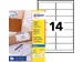 Etiket Avery J8163-100 99.1x38.1mm Inkjet Wit 1400 Stuks