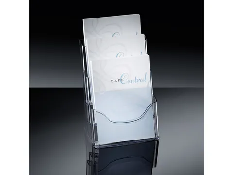 Folderhouder Sigel tafelmodel 3xA4 transparant acryl