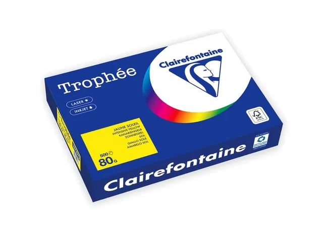 Trophée Intens Gekleurd Papier A4 80 gram 500vel Zonnegeel