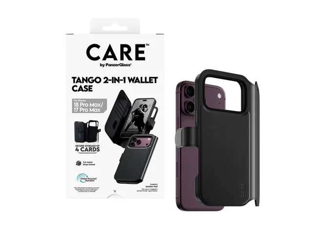 PanzerGlass CARE by Tango 2-in-1 Wallet Case Black w. MagSafe iP